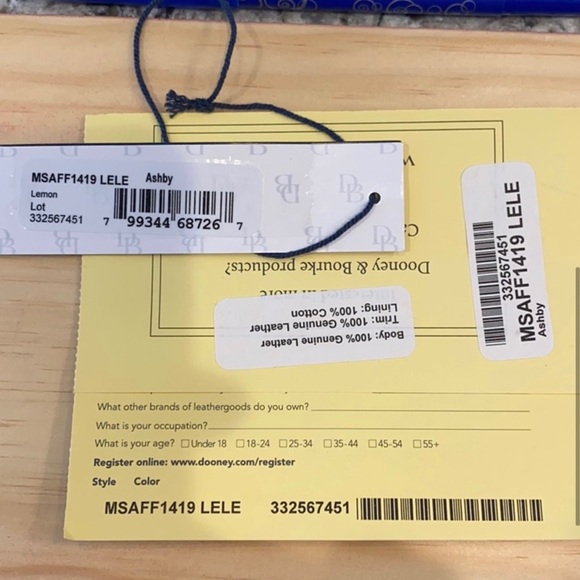 NWT DOONEY & BURKE Ashby Shoulder Bag in Lemon $175 $255. - Picture 5 of 6